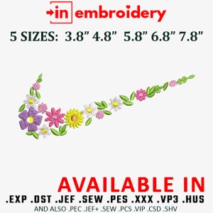  Flowers Swooch Embroidery Design 5 Sizes