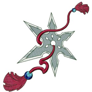 Shuriken Anime Embroidery Design 2 Sizes