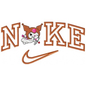 Black Swoosh Cute Embroidery Design 4 Sizes