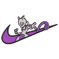 mewtwo swooch Embroidery Design 4 Sizes
