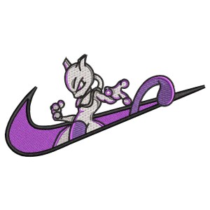 mewtwo swooch Embroidery Design 4 Sizes