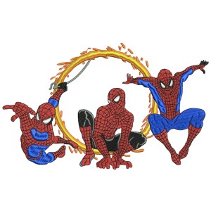 SPIDERMAN TRIO Embroidery Design 4 Sizes