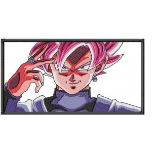 Goku Pink Hair Embroidery Design 4 Sizes