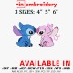 Stitch and Angel Lovers Embroidery Design 3 Sizes