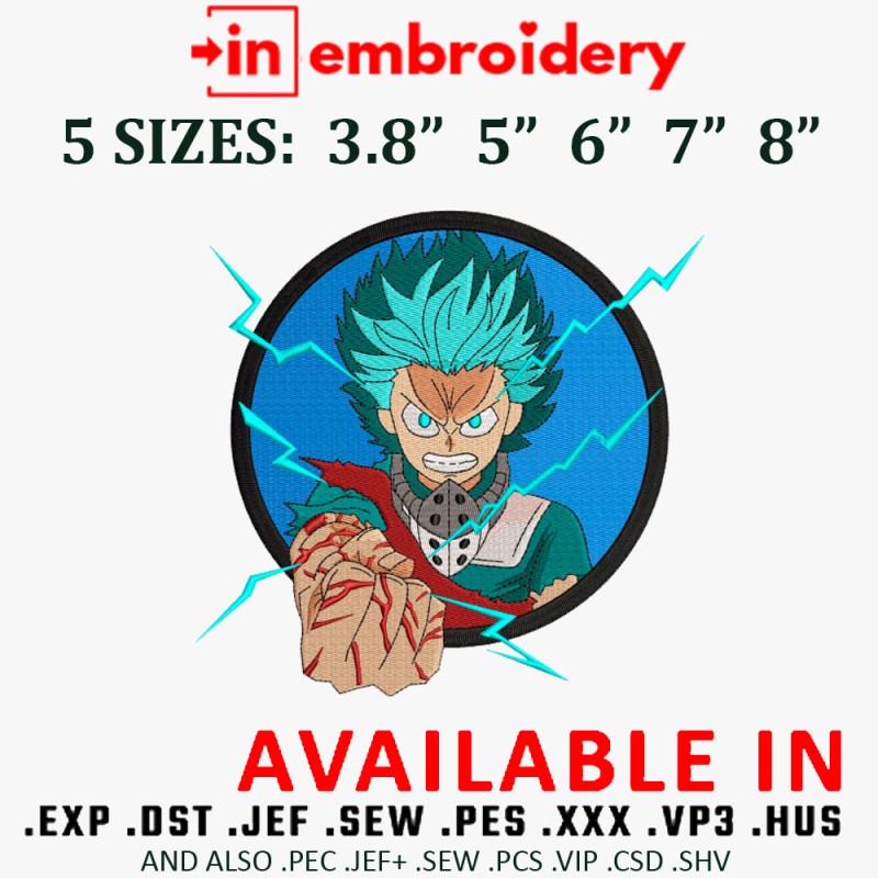 Goku Power Embroidery Design 5 Sizes