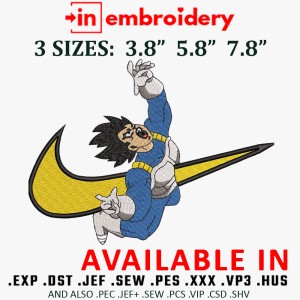 Swoosh x Vegeta Embroidery Design 3 Sizes