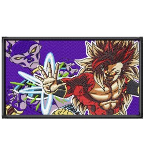 Goku Saiyan & Frieza Battle Embroidery Design 4 Sizes