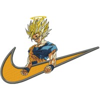 Swoosh x Goku Orange Embroidery Design 5 Sizes
