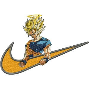 Swoosh x Goku Orange Embroidery Design 5 Sizes