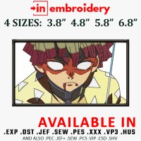 Zenitsu Rectangle Embroidery Design 4 Sizes