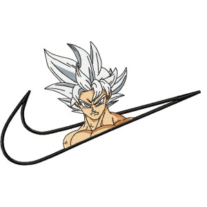 Swoosh x Goku White Hair Embroidery Design 5 Sizes