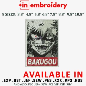 BAKUGOU Embroidery Design 8 Sizes