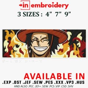 Ace Fire Box One Piece Embroidery Design 3 Sizes