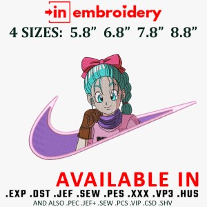 Bulma DragonBallZ Embroidery Design 4 Sizes