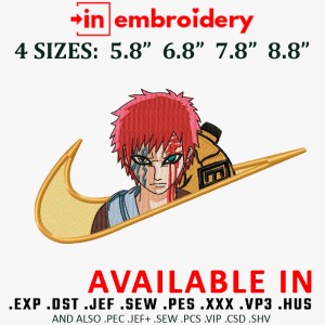 Gaara Anime Embroidery Design 4 Sizes