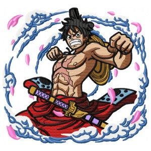 Monkey D Luffy Embroidery Design 4 Sizes