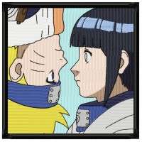 Naruto and Hinata Embroidery Design 4 Sizes