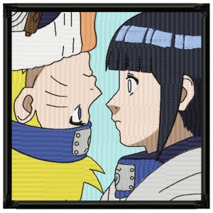 Naruto and Hinata Embroidery Design 4 Sizes