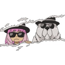 Anya and Perro Free Embroidery Design