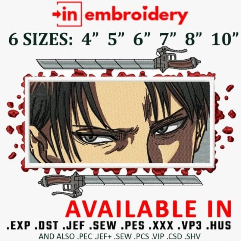 Armin Sword Embroidery Design 6 Sizes
