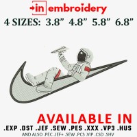Swoosh x Astronaut Embroidery Design 4 Sizes