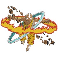 Avatar Aang Embroidery Design 4 Sizes