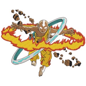 Avatar Aang Embroidery Design 4 Sizes