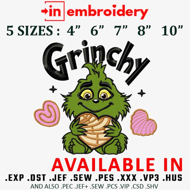 Baby Grinchy Embroidery Design 5 Sizes