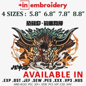 BAKI Monster Embroidery Design 4 Sizes