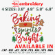 Baking Spirits Bright Christmas Machine Embroidery Design 4 Sizes