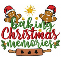 Baking Christmas Memories Machine Embroidery Design 4 Sizes