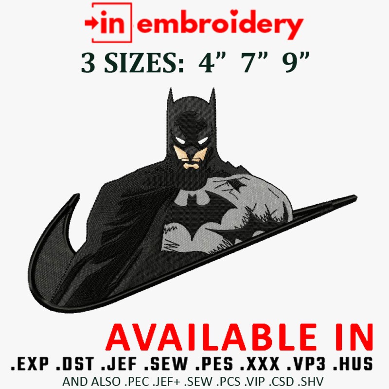 Swoosh x Batman Embroidery Design 3 Sizes