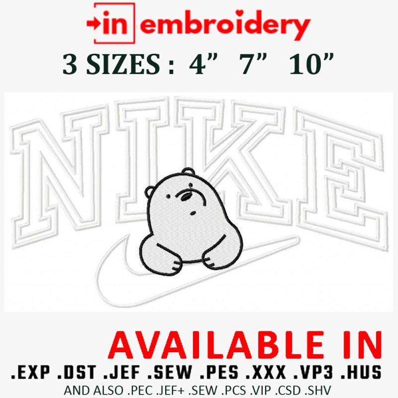Swoosh x Bear Embroidery Design 3 Sizes