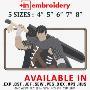 Berserk Sword Embroidery Design 5 Sizes