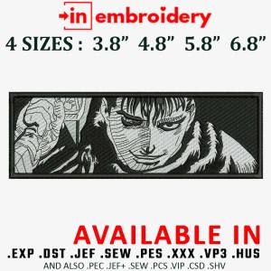 Black Berserk Anime Embroidery Design 4 Sizes