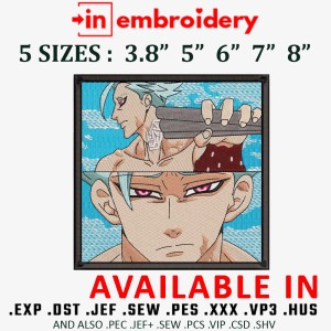 Anime Warrior Embroidery Design 5 Sizes Anime Warrior Embroidery Design 5 Sizes