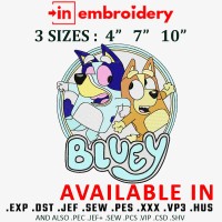 Bluey Dog Embroidery Design 3 Sizes