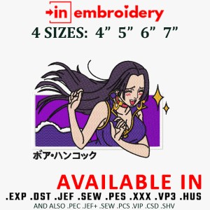 Boa Hancock Embroidery Design 4 Sizes