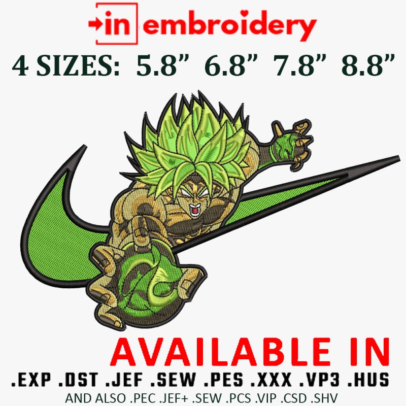 BROLY LEGENDARY SUPER SAIYAN Embroidery Design 4 Sizes