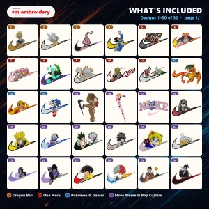 Top 30 Swoosh Anime Embroidery Designs Bundle – 30 Best Sellers, All Formats