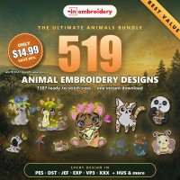Ultimate Animals Embroidery Designs Bundle – 519 Designs, All Formats