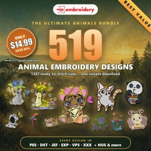 Ultimate Animals Embroidery Designs Bundle – 519 Designs, All Formats Ultimate Animals Embroidery Designs Bundle – 519 Designs, All Formats
