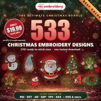 Ultimate Christmas Embroidery Designs Bundle – 533 Designs, All Formats