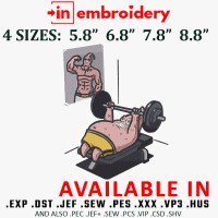 Patrick Workout Majin Buu Embroidery Design 4 Sizes