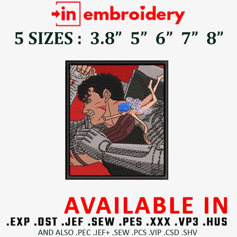 Berserk x Butterfly Girl Embroidery Design 5 Sizes