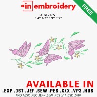 Butterfly Embroidery Design 4 Sizes Free Download