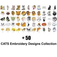+50 CATS Embroidery Designs pack