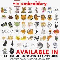 +50 CATS Embroidery Designs pack