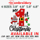 My 1st Christmas Cute Snowman Christmas Machine Embroidery Design 4 Sizes