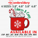 Warm and Cozy Christmas Machine Embroidery Design 4 Sizes